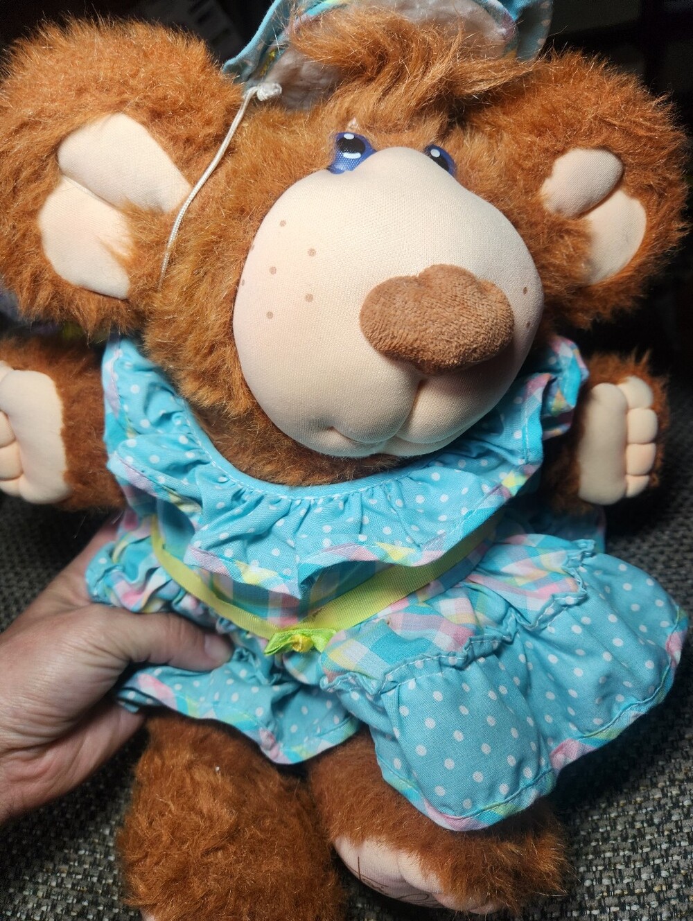 Vintage 1985 Furskins "Junie Mae" Plush Bear by Xavier Roberts (Coleco)